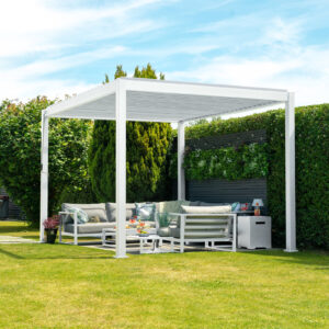 Titan Aluminium Metal Pergola in Chalk White - 3.0m x 3.0m Free Standing