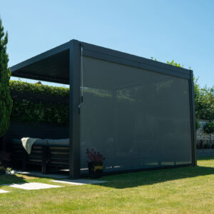 Titan Texteline Side Screen - 4.0m in Graphite Grey
